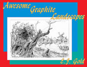 Photo of book cover of Awesome Graphite Landscapes by E.J. Gold