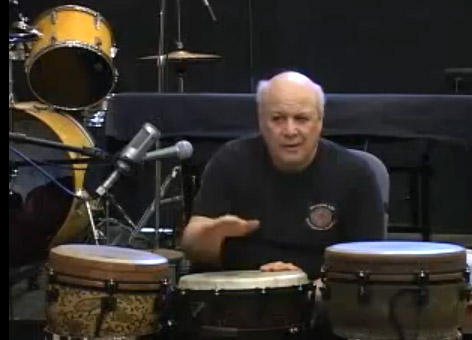 photo of E.J. Gold conducting drumming class online