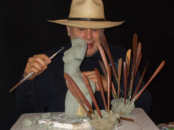 E.J. Gold conducts Sculpture Workshop in his studio and on GorebaggTV